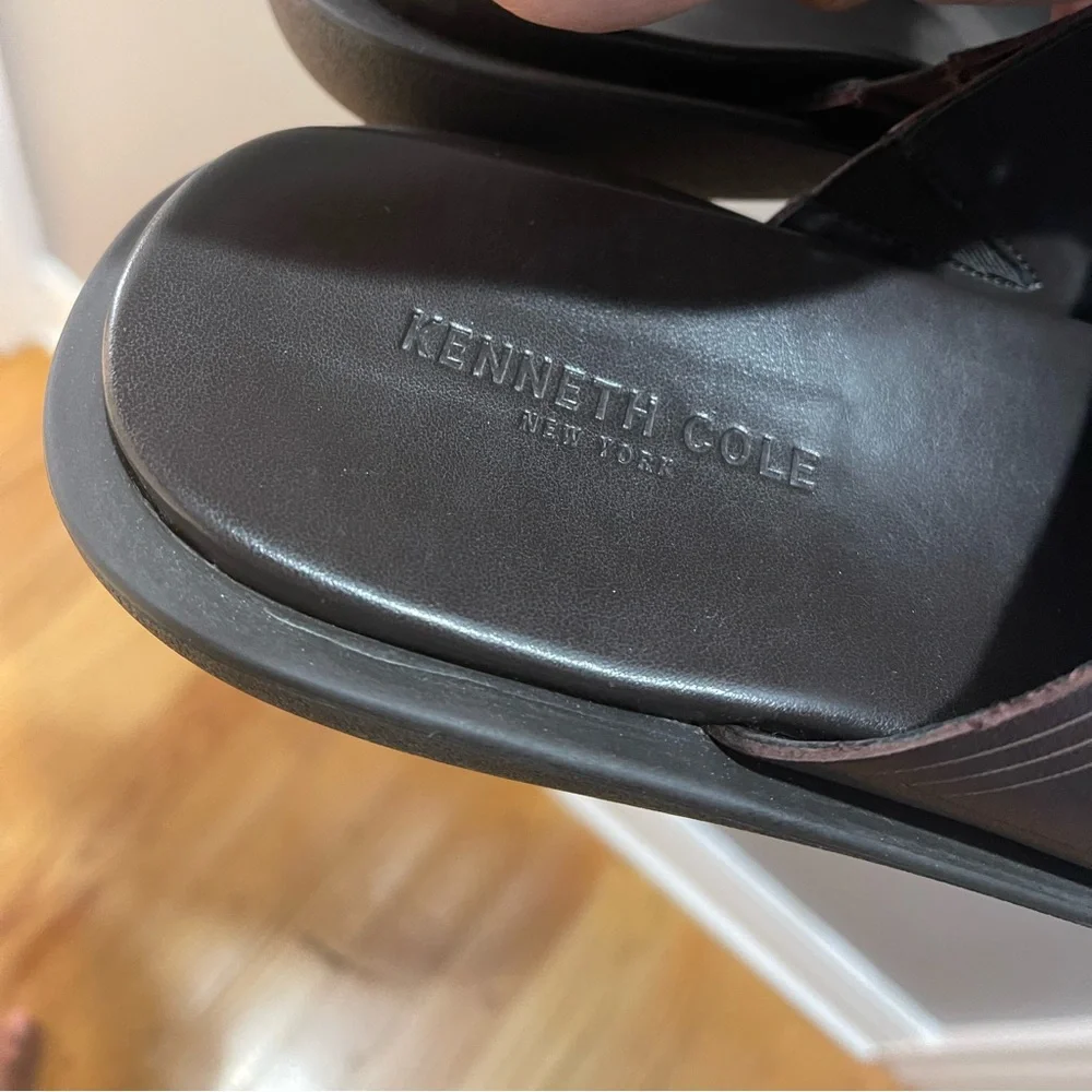 Kenneth Cole Sand-y Beach/Quick Sand Lsrd Slide Sandals Drk Brwn Sz 11 - Picture 5 of 16